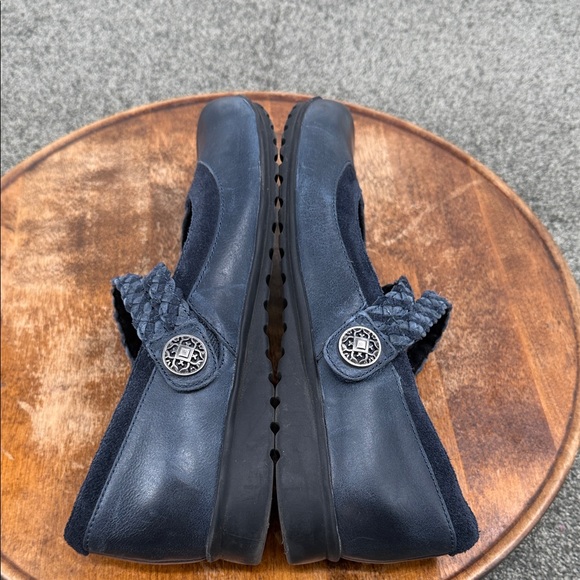 Aetrex Shoes Wm 10 Blue Leather Braided Strap Mary Jane Loafer Flats Comfort - Picture 7 of 11